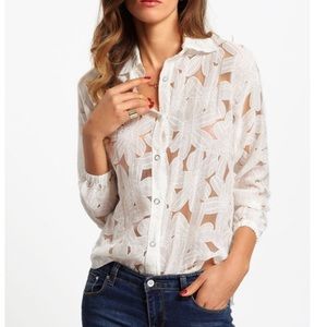🔥SALE🔥Sheer Long Sleeve button front  Blouse